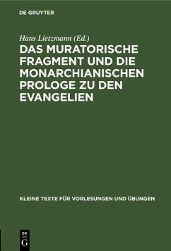 Cover Das muratorische Fragment und die monarchianischen Prologe zu den Evangelien (eBook, PDF)