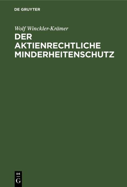 Der aktienrechtliche Minderheitenschutz (eBook, PDF)