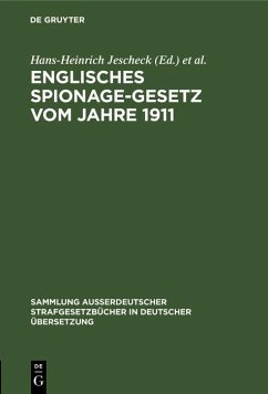 Cover Englisches Spionage-Gesetz vom Jahre 1911 (eBook, PDF)