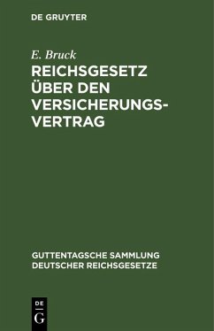 Cover Reichsgesetz über den Versicherungsvertrag (eBook, PDF)