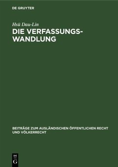 Die Verfassungswandlung (eBook, PDF) - Dau-Lin, Hsü