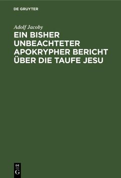 Cover Ein bisher unbeachteter apokrypher Bericht über die Taufe Jesu (eBook, PDF)