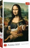 Mona Lisa mit schnurrender Katze (Puzzle)
