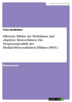 Efferente Effekte der Hörbahnen und objektive Messverfahren. Die Frequenzspezifität des Medial-Olivocochleären Effektes (MOC) - Heitkötter, Felix