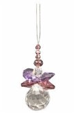 Suncatcher Engel, violett, 5 cm mit Kristallkugel