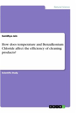 How does temperature and Benzalkonium Chloride affect the efficiency of cleaning products?