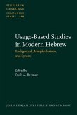 Usage-Based Studies in Modern Hebrew (eBook, PDF)