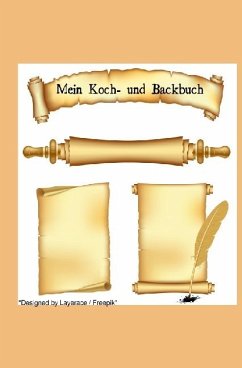 Notizbuch mit retro Koch und Back Design, Kochbuch, Geschenkidee, Softcover, 100 karierte Seiten