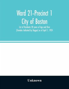 Ward 21-Precinct 1; City of Boston; List of Residents 20 years of Age and Over (Females Indicated by Dagger) as of April 1, 1924 - Unknown