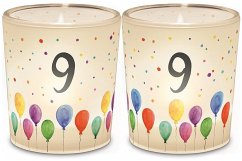 Licht + Teelicht D6H6 Geburtstag Zahl 9