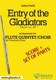Entry of the Gladiators - Flute quintet/choir score & parts (fixed-layout eBook, ePUB)