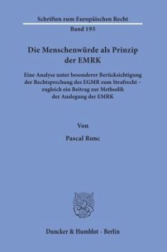 Cover Die Menschenwürde als Prinzip der EMRK.