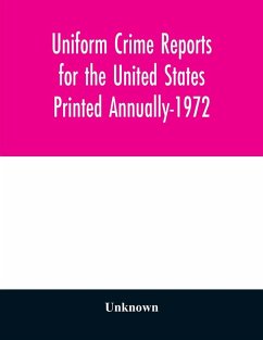 Cover Uniform Crime Reports for the United States Printed Annually-1972