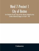 Ward 7-Precinct 1; City of Boston; List of Residents 20 years of Age and Over (Veterans Indicated by Star) (Females Indicated by Dagger) as of April 1, 1923