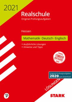 Cover STARK Lösungen zu Original-Prüfungen Realschule 2021 - Mathematik, Deutsch, Englisch - Hessen