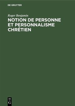Cover Notion de personne et personnalisme chrétien (eBook, PDF)