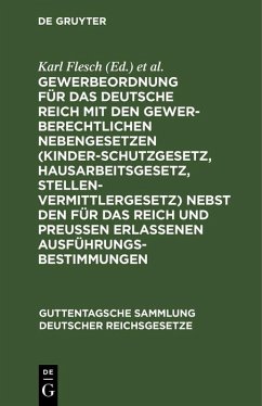 Cover Gewerbeordnung für das Deutsche Reich (eBook, PDF)