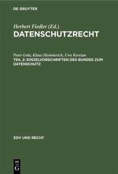 Einzelvorschriften des Bundes zum Datenschutz (eBook, PDF) - Gola, Peter; Hümmerich, Klaus; Kerstan, Uwe