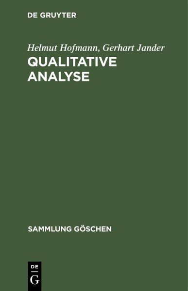 Qualitative Analyse (eBook, PDF) Qualitative Analyse (eBook, PDF)