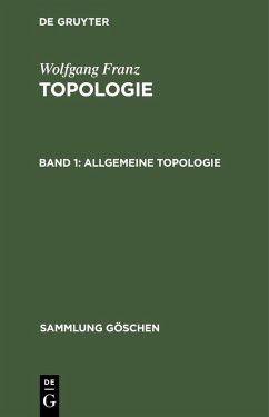 Allgemeine Topologie (eBook, PDF) - Franz, Wolfgang
