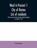 Ward 6-Precinct 1; City of Boston; List of residents; 20 Years of Age and Over (Females Indicted by Dagger) As of April 1, 1926