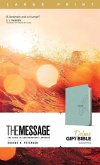 The Message Deluxe Gift Bible, Large Print (Leather-Look, Teal)