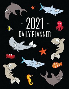 Funny Shark Planner 2021 - Press, Feel Good