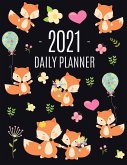 Red Fox Planner 2021: Funny Animal Planner Calendar Organizer Artistic January - December 2021 Agenda Scheduler Cute Large Black 12 Months P