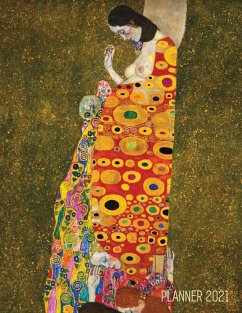Gustav Klimt Weekly Planner 2021: Hope II Artistic Art Nouveau Daily Scheduler With January - December Year Calendar (12 Months) Beautiful Artsy Yello - Notebooks, Shy Panda