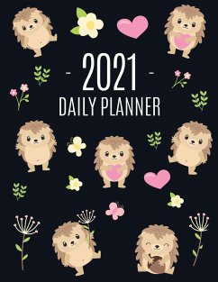 Cute Hedgehog Daily Planner 2021 - Press, Feel Good