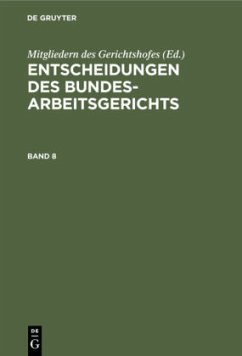 Cover Entscheidungen des Bundesarbeitsgerichts. Band 8