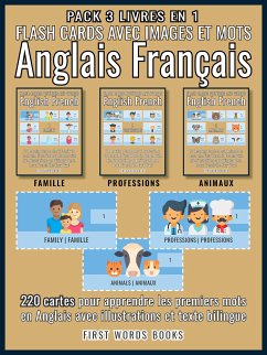 Pack 3 Livres en 1 - Flash Cards avec Images et Mots Anglais Français (eBook, ePUB) - Words Books, First