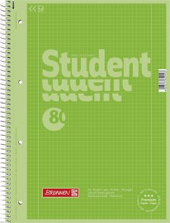 Brunnen Collegeblock Premium Student A4 kariert Lineatur 28 kiwi