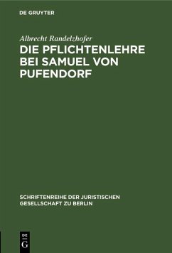 Cover Die Pflichtenlehre bei Samuel von Pufendorf (eBook, PDF)