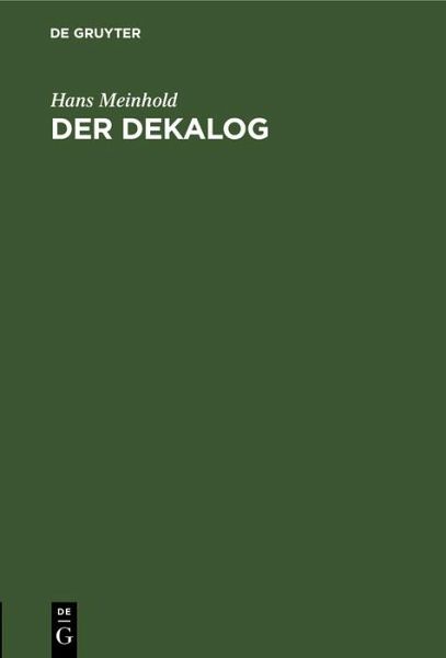 Der Dekalog (eBook, PDF)