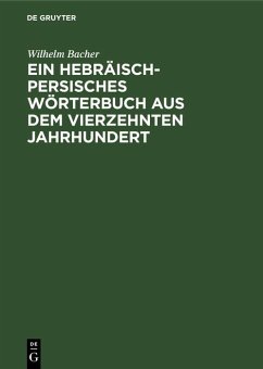 Cover Ein Hebräisch-Persisches Wörterbuch aus dem vierzehnten Jahrhundert (eBook, PDF)