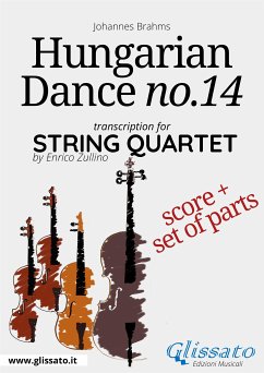 Hungarian Dance no.14 - String Quartet Score & Parts (fixed-layout eBook, ePUB) - Brahms, Johannes