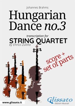 Hungarian Dance no.3 - String Quartet Score & Parts (fixed-layout eBook, ePUB) - Brahms, Johannes