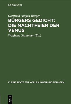 Bürgers Gedicht: Die Nachtfeier der Venus (eBook, PDF) - Bürger, Gottfried August