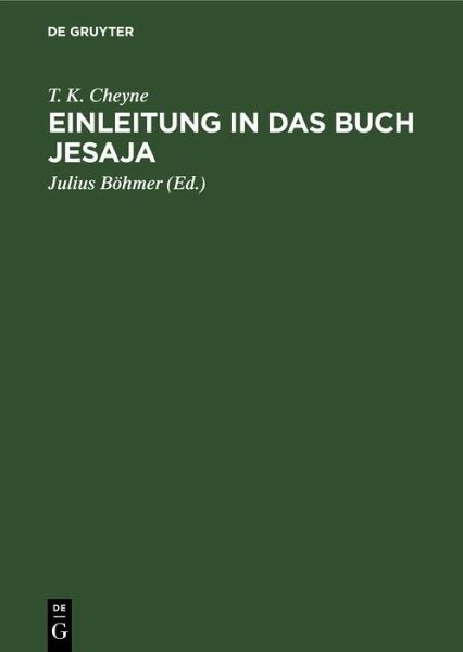 Einleitung in das Buch Jesaja (eBook, PDF) Einleitung in das Buch Jesaja (eBook, PDF)