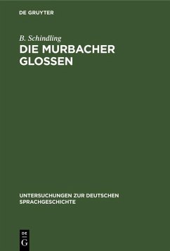 Cover Die Murbacher Glossen (eBook, PDF)
