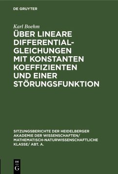 Cover Über lineare Differentialgleichungen mit konstanten Koeffizienten und einer Störungsfunktion (eBook, PDF)