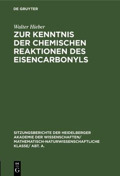 Zur Kenntnis der chemischen Reaktionen des Eisencarbonyls (eBook, PDF) - Hieber, Walter