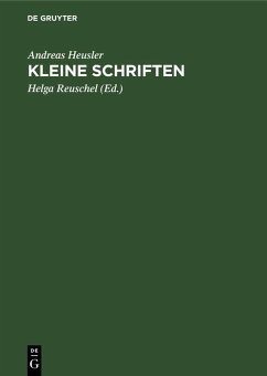 Kleine Schriften (eBook, PDF) - Heusler, Andreas