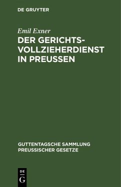 Cover Der Gerichtsvollzieherdienst in Preußen (eBook, PDF)