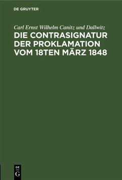 Cover Die Contrasignatur der Proklamation vom 18ten März 1848 (eBook, PDF)