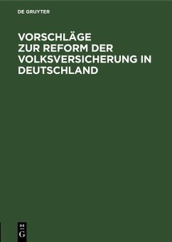 Cover Vorschläge zur Reform der Volksversicherung in Deutschland (eBook, PDF)