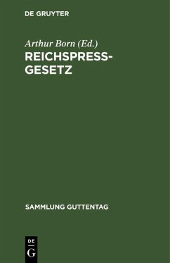 Cover Reichspreßgesetz (eBook, PDF)