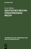 Deutsches Reichsstrafprozeßrecht (eBook, PDF)