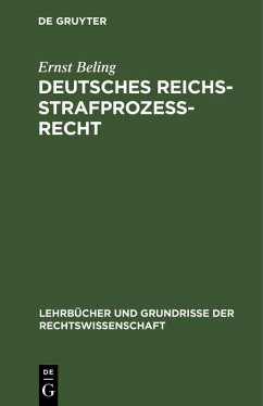 Cover Deutsches Reichsstrafprozeßrecht (eBook, PDF)